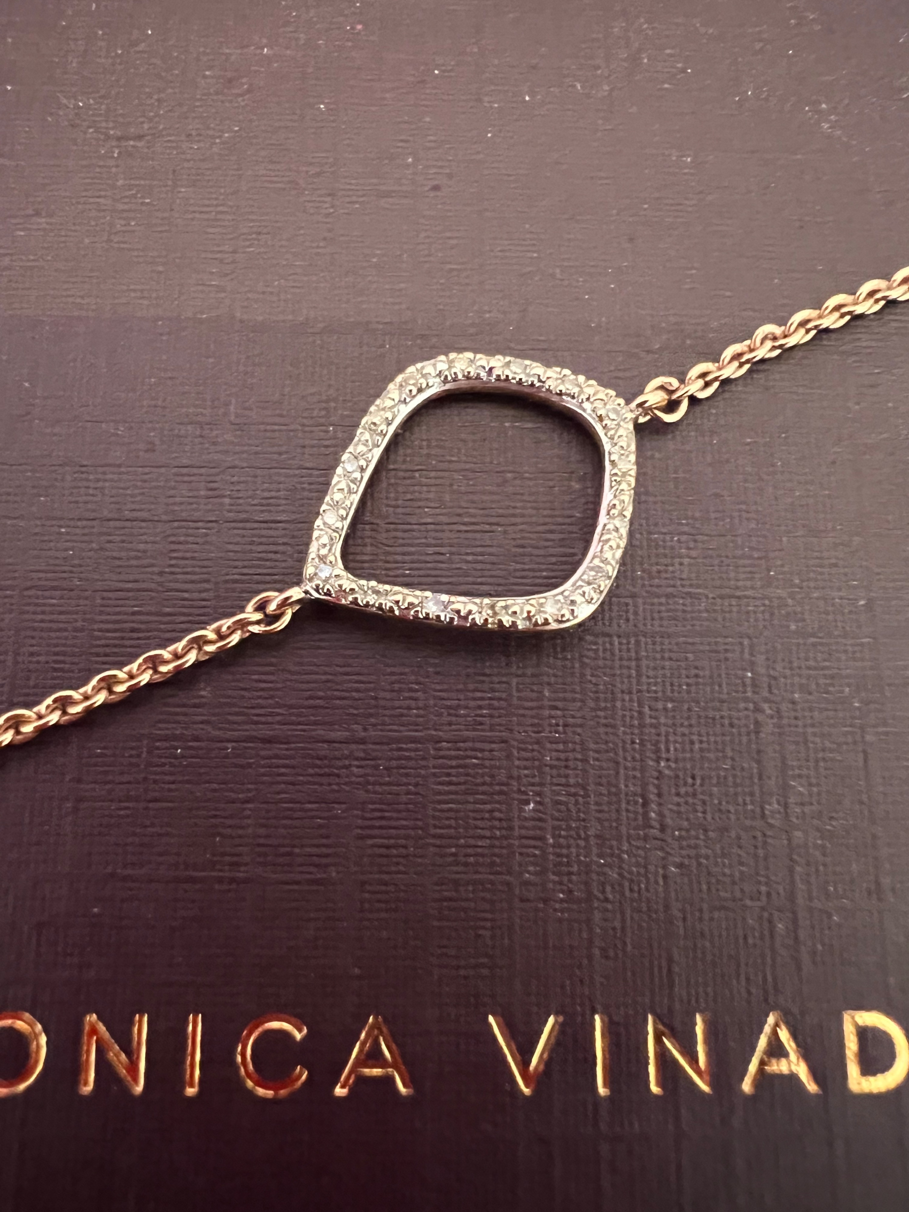 Preowned Monica Vinader 18ct Rose Gold Vermeil Riva Diamond Kite Chain Bracelet