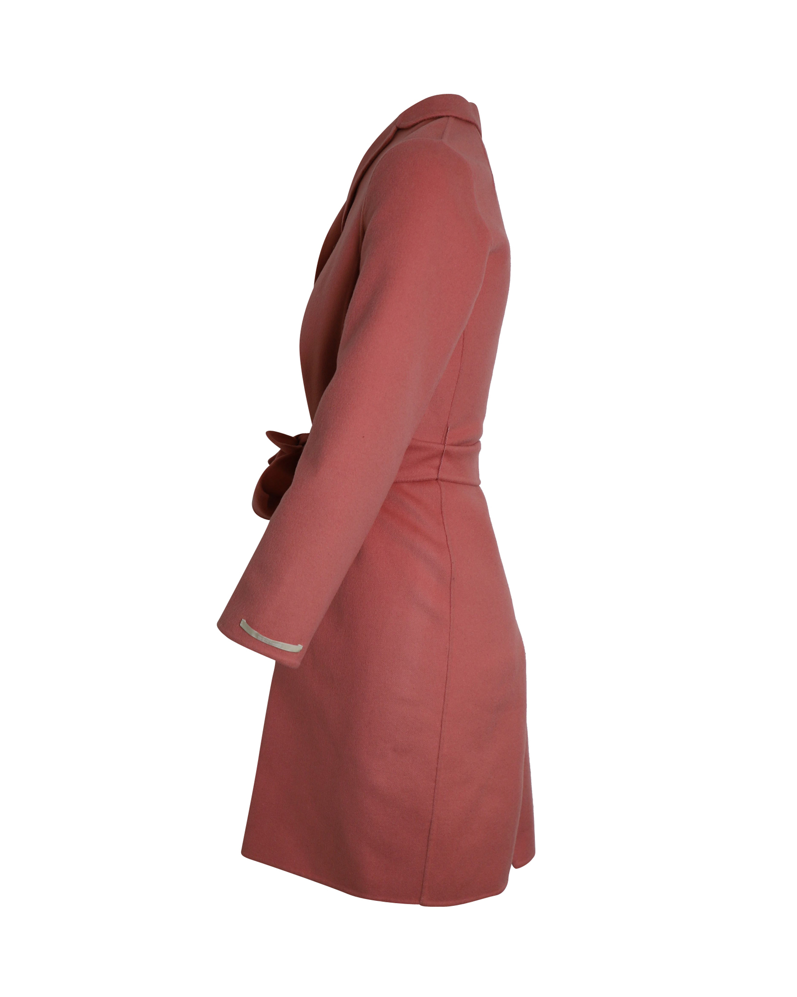 Preowned 'S Max Mara Pink Wool Belted Wrap Coat Size 37