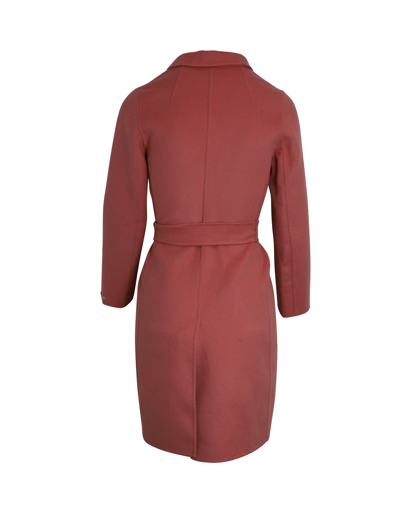 Preowned 'S Max Mara Pink Wool Belted Wrap Coat Size 37