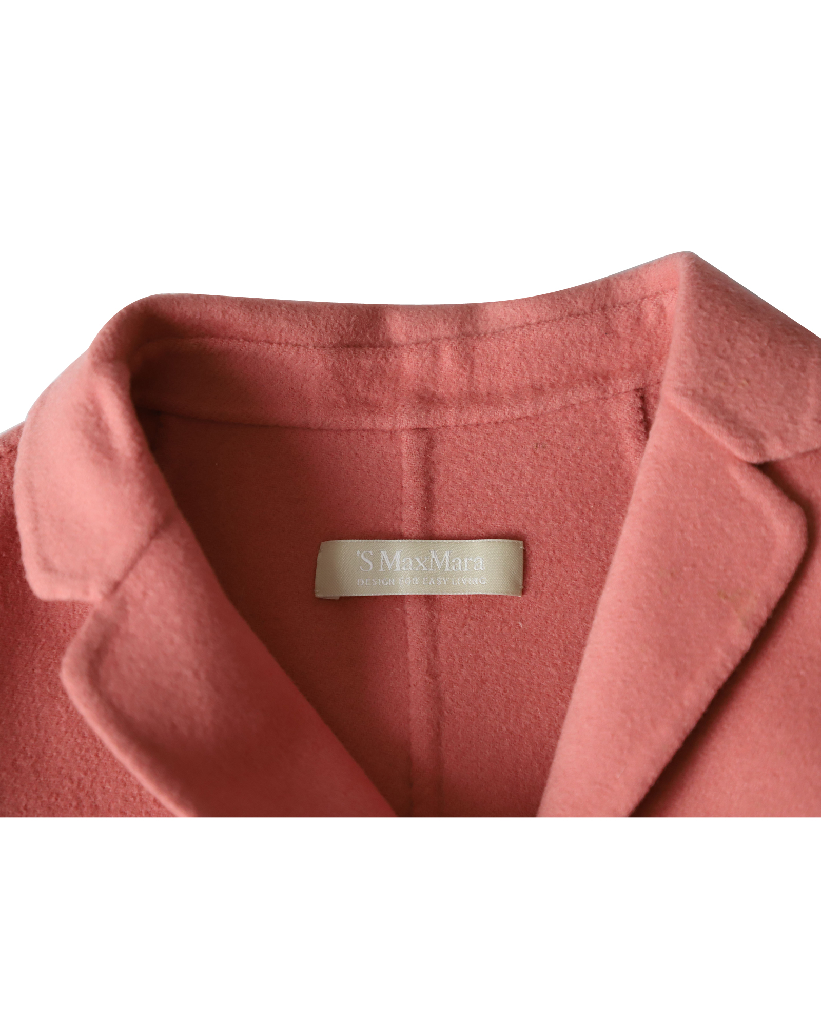 Preowned 'S Max Mara Pink Wool Belted Wrap Coat Size 37