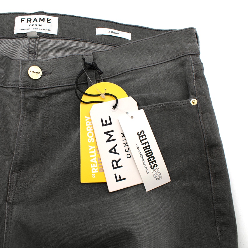 Frame Le Garcon Grey Mid-Rise Skinny Jeans Size 31/79 cotton