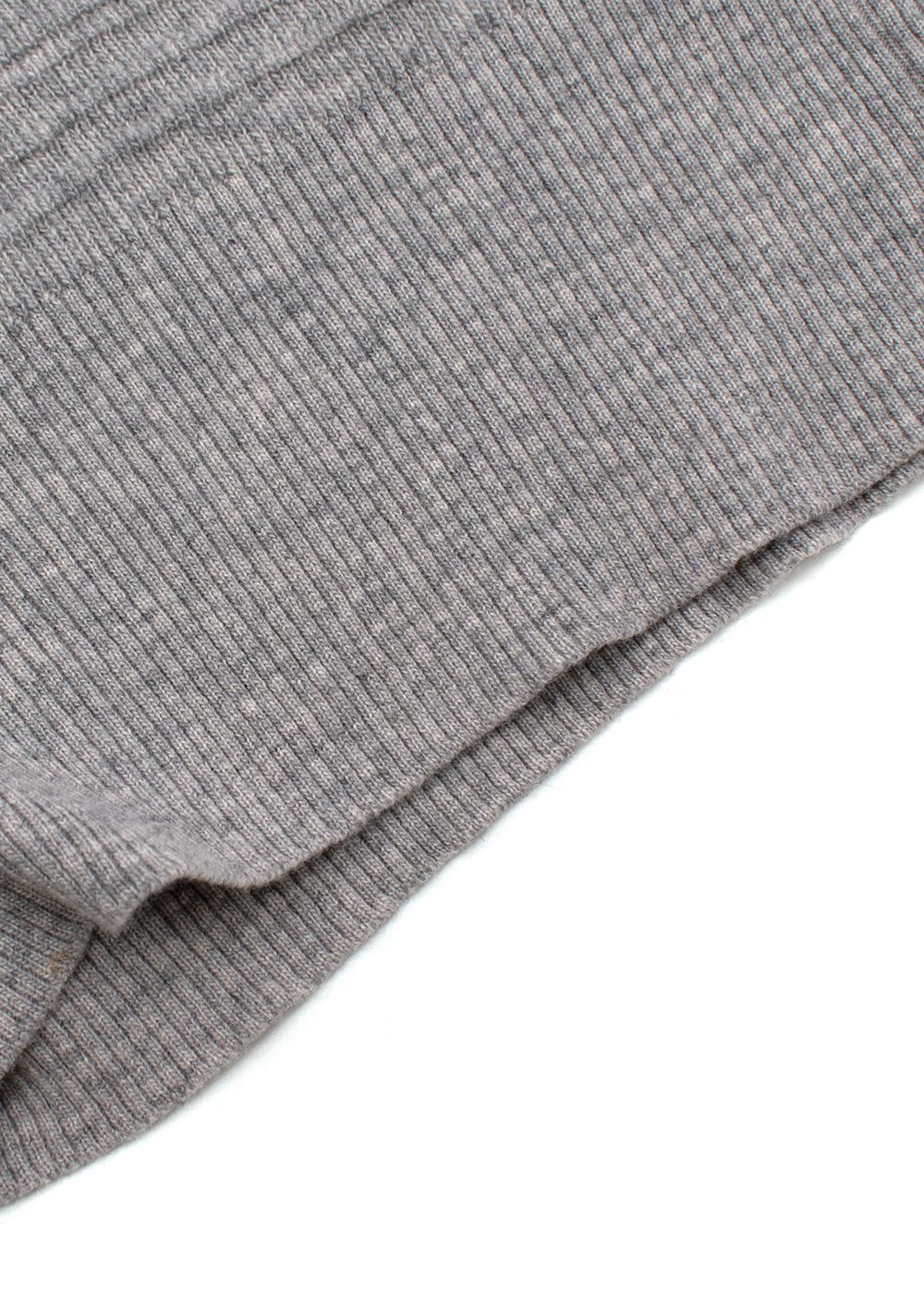 Preowned Chloe Grey Wool Knitted Jumper with Collar Detail Size S light grey