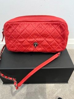 Chanel Red Aged Calfskin Single Flap Bag leather