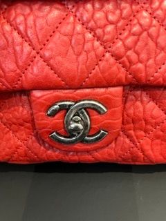 Chanel Red Aged Calfskin Single Flap Bag leather