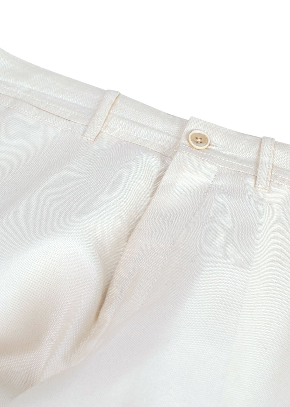 Men's Preowned Tom Ford Cream Tailored Silk Blend Trousers Size L cotton