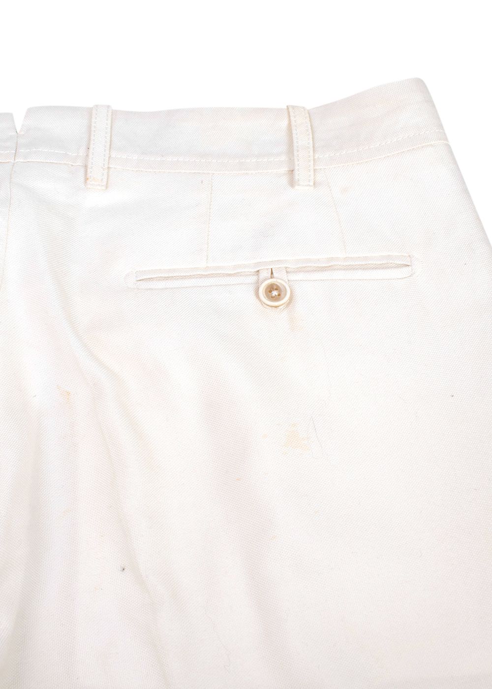 Men's Preowned Tom Ford Cream Tailored Silk Blend Trousers Size L cotton