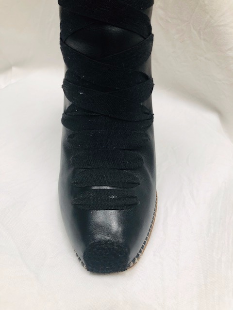 Preowned Altuzarra Black Lace-up Leather Ankle Boots Size 40