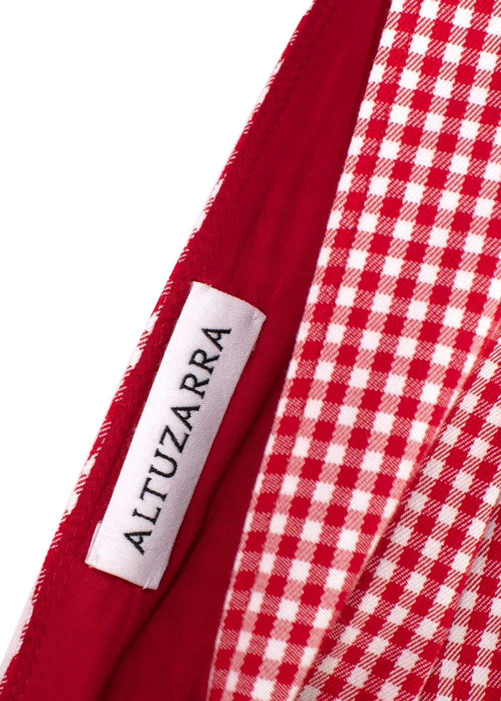 Altuzarra Red Checked Asymmetric Cotton Dress Size XL Red  White