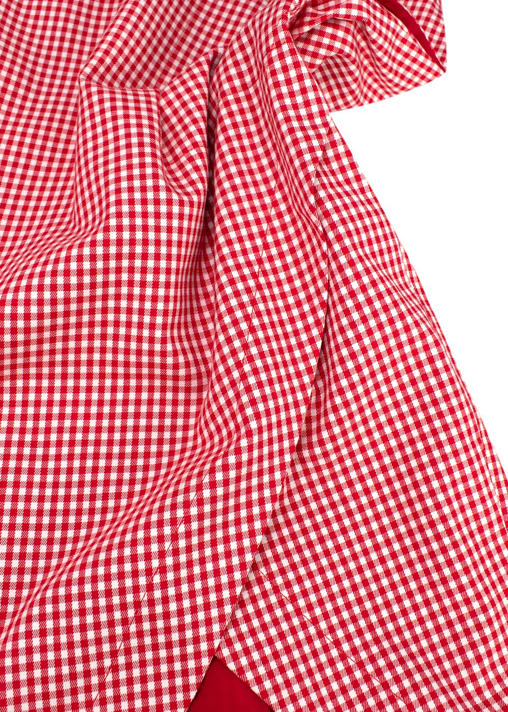 Altuzarra Red Checked Asymmetric Cotton Dress Size XL Red  White