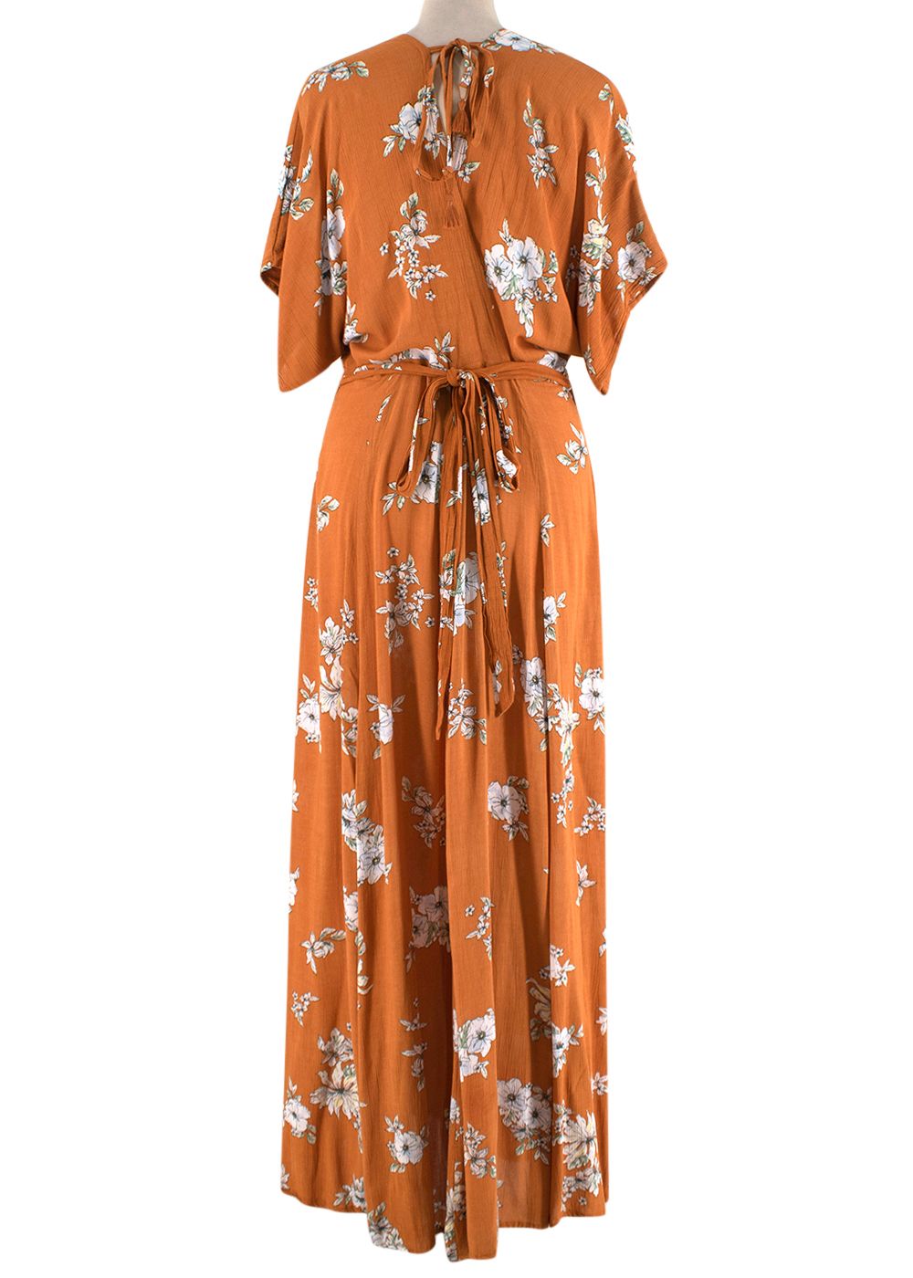 Preowned Faithful the Brand orange floral wrap dress Size XXS rayon