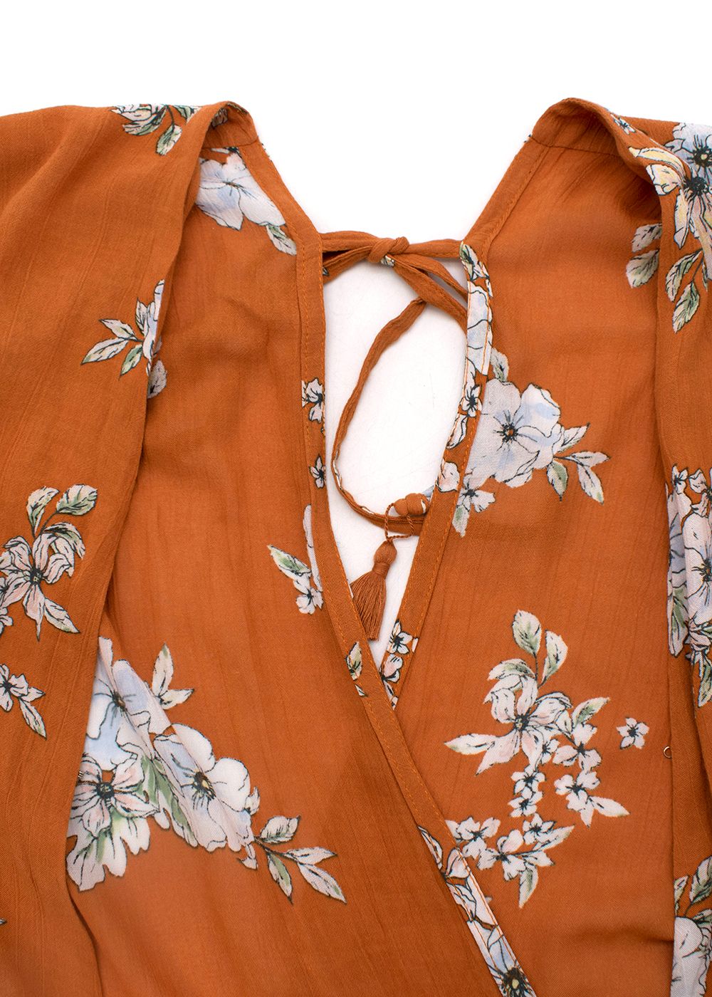 Preowned Faithful the Brand orange floral wrap dress Size XXS rayon