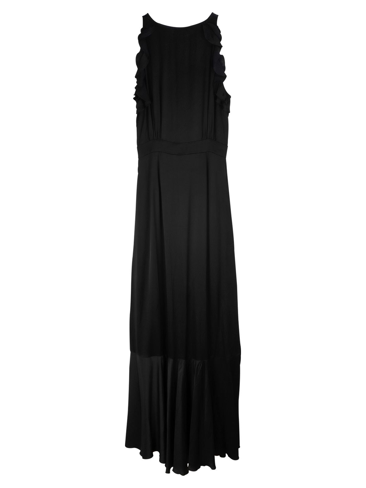 Just Cavalli Black Sleeveless Ruffled Maxi Dress Size XS viscose