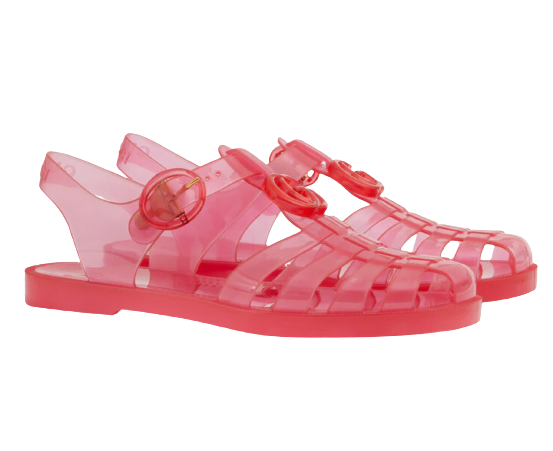 Gucci Pink GG Jelly Sandals Size 37 rubber