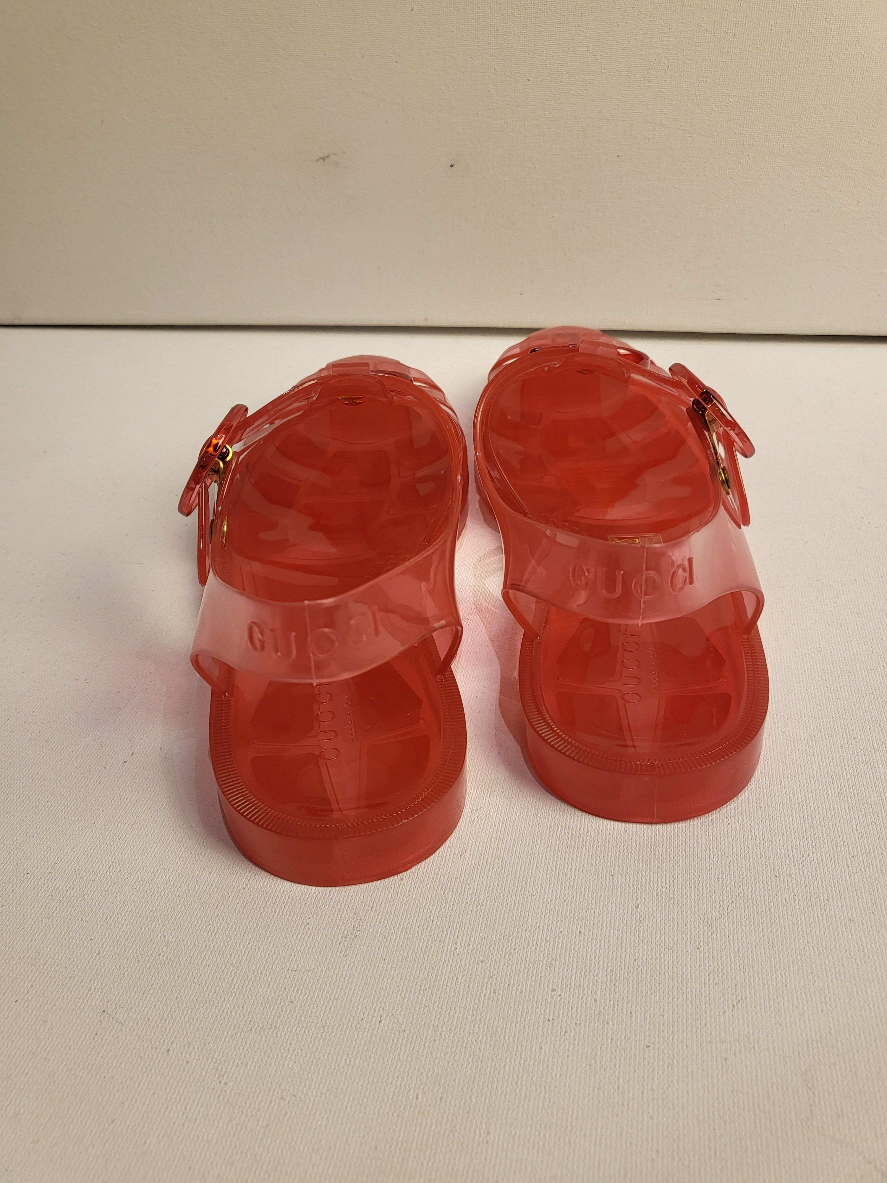 Gucci Pink GG Jelly Sandals Size 37 rubber