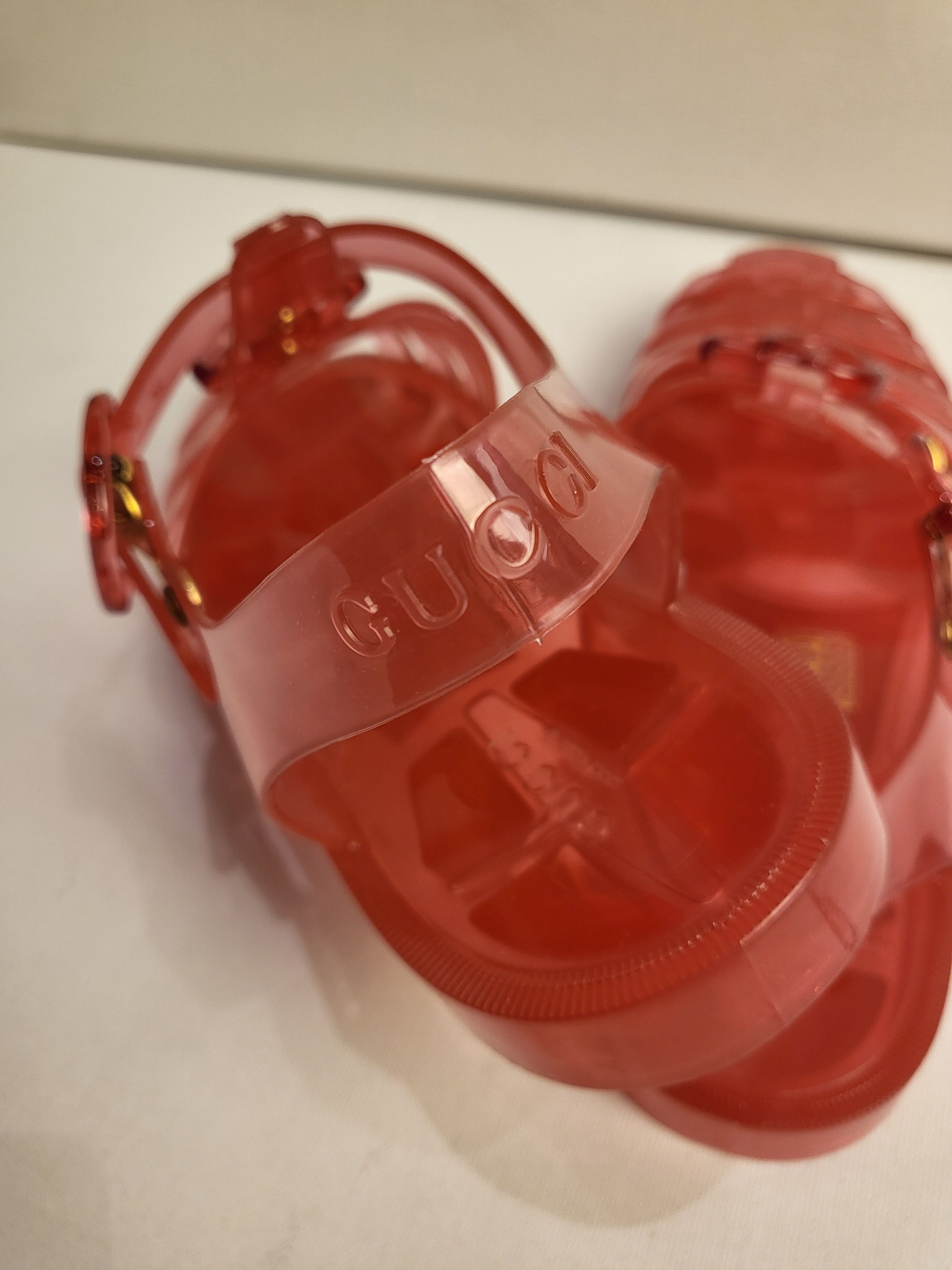 Gucci Pink GG Jelly Sandals Size 37 rubber