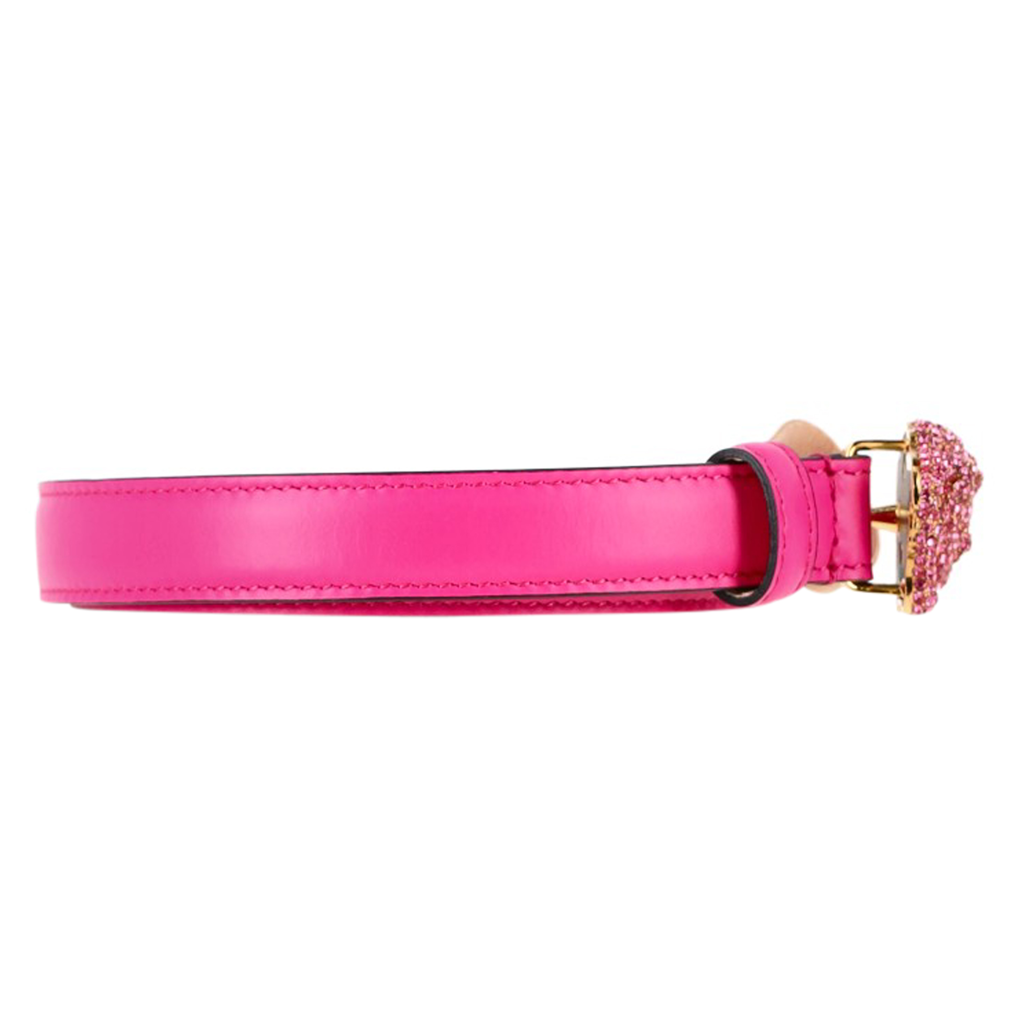 Preowned Versace Pink La Medusa Crystal-Embellished Belt pink | rose leather