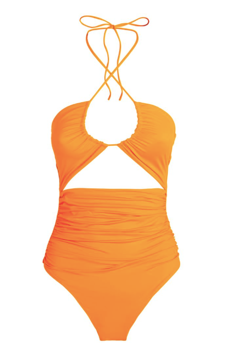 Magda Butrym Orange Criss-Cross Swimsuit Size S polyamide/elastane