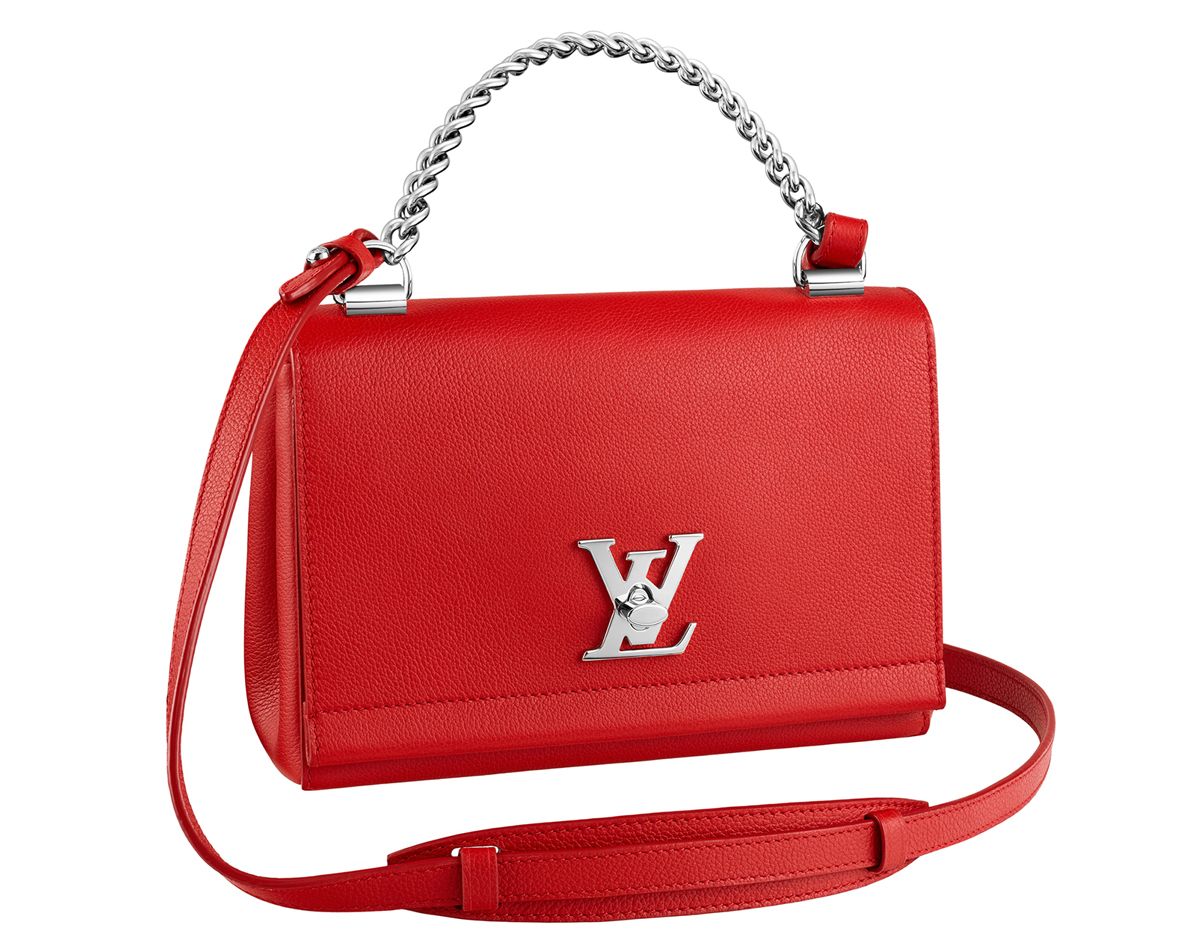 Preowned Louis Vuitton Red Leather LockMe BB Crossbody bag Size S