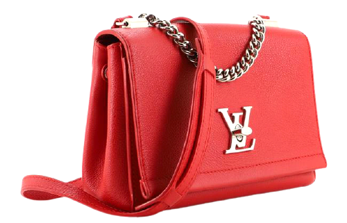 Preowned Louis Vuitton Red Leather LockMe BB Crossbody bag Size S