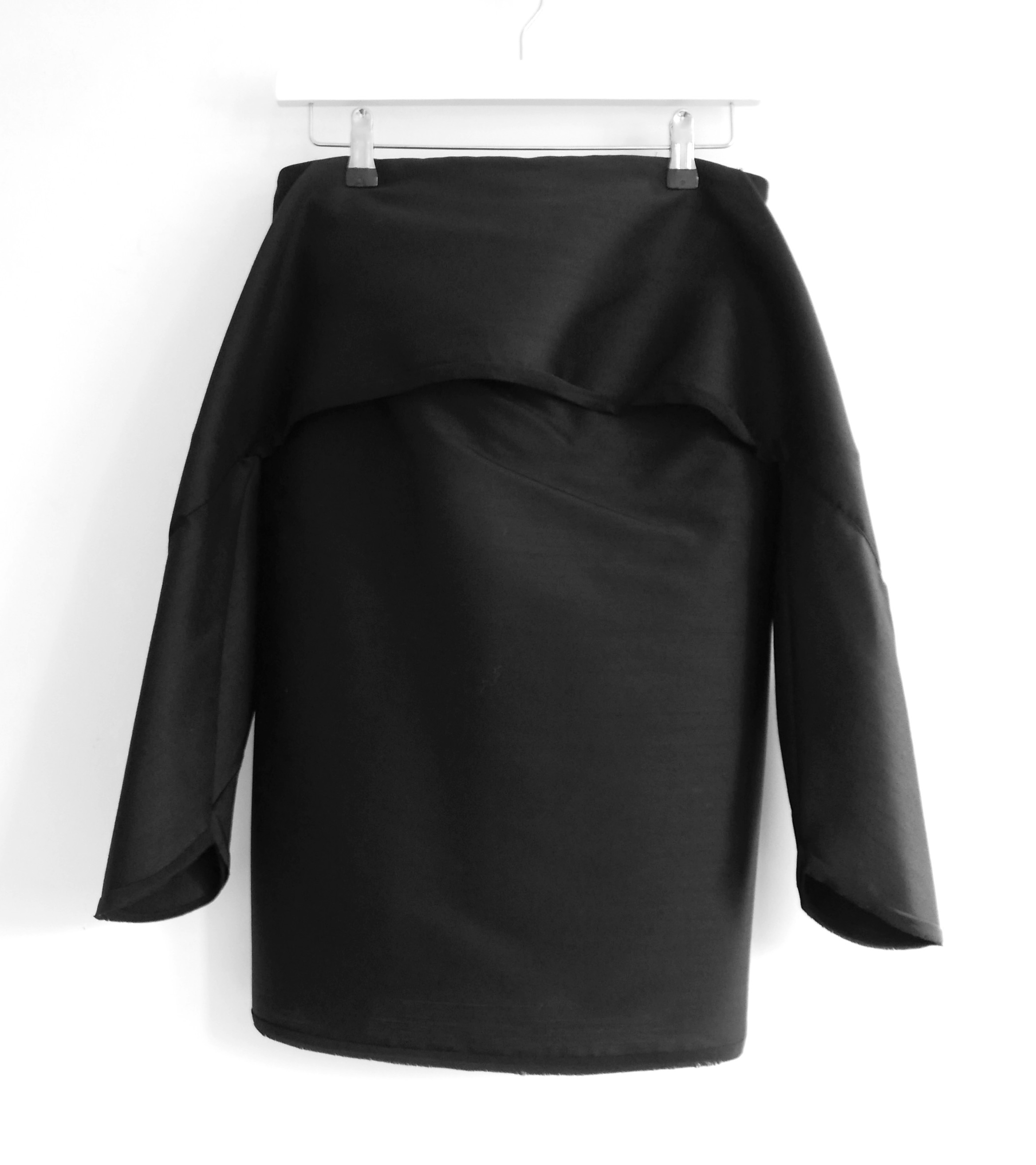 Dion Lee Black Taffeta Off the Shoulder Mini Dress Size XS