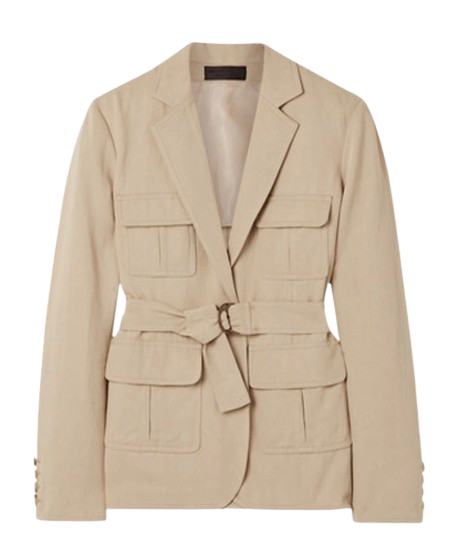 Preowned Nili Lotan Beige Hunt Belted Utility Jacket Size XS cotton