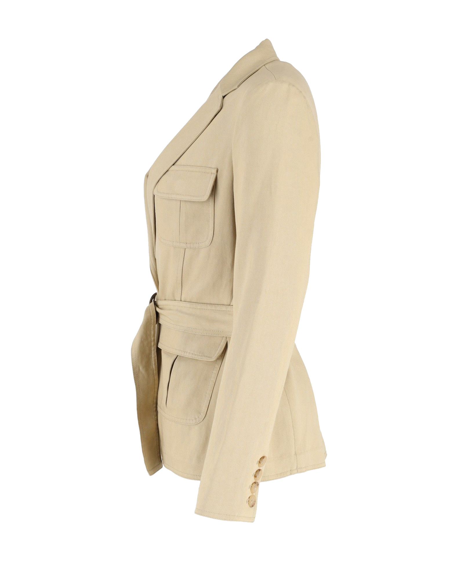 Preowned Nili Lotan Beige Hunt Belted Utility Jacket Size XS cotton