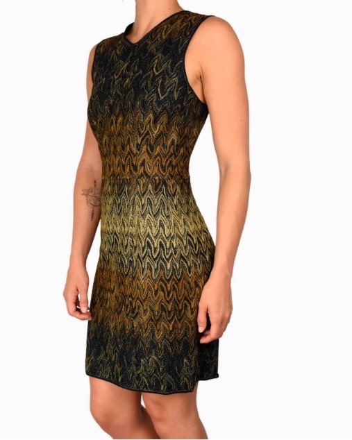 Preowned Missoni Black Ombre Knit Mini Dress Size XS rayon