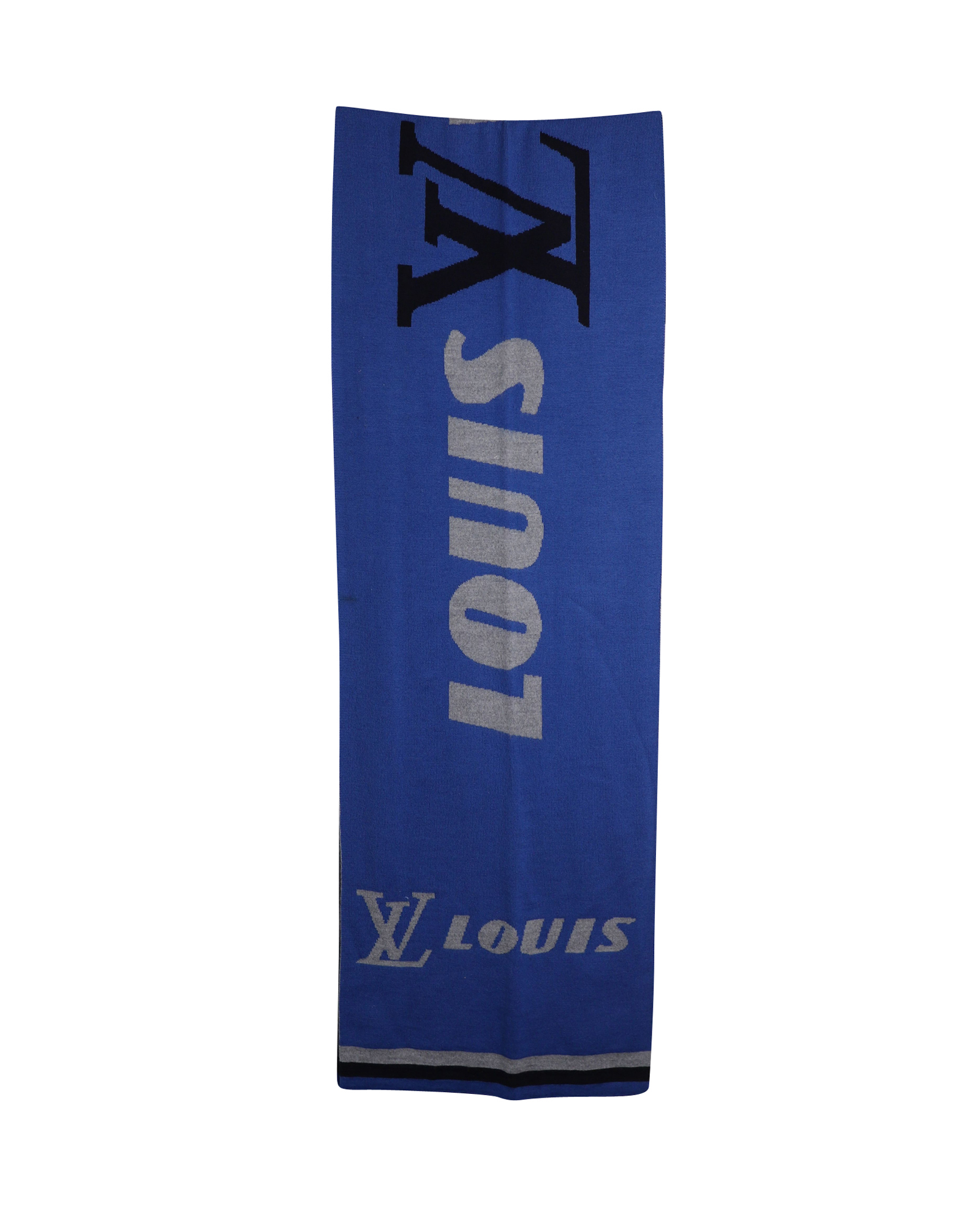 Preowned Louis Vuitton Blue Forward Wool Scarf