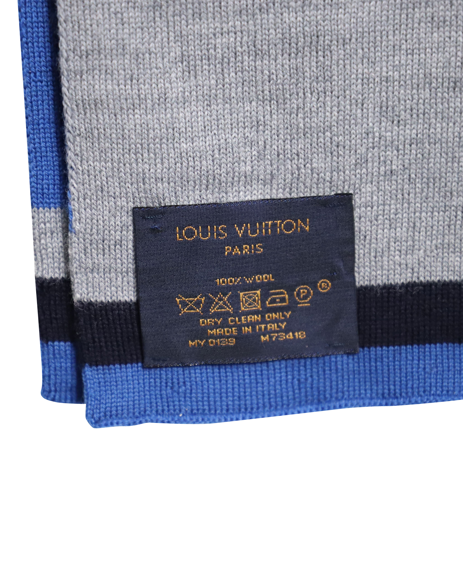 Preowned Louis Vuitton Blue Forward Wool Scarf