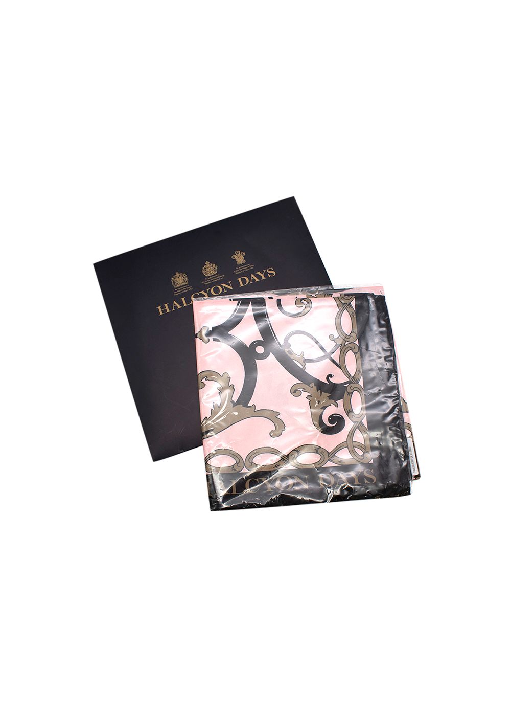 Halcyon Days Pink  Gold Printed Scarf silk