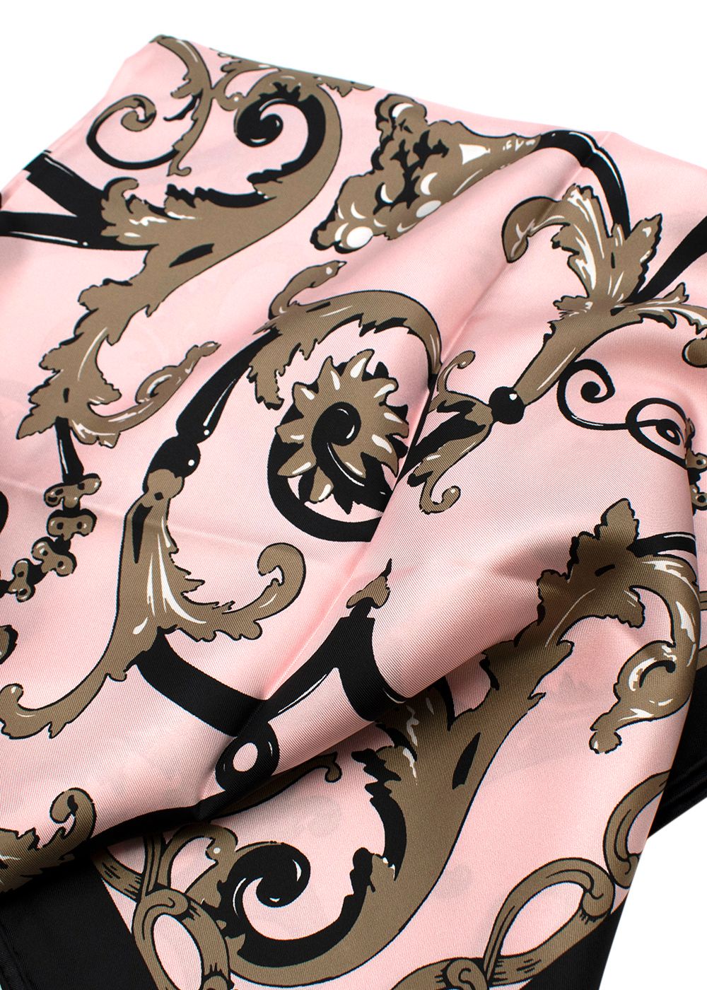 Halcyon Days Pink  Gold Printed Scarf silk