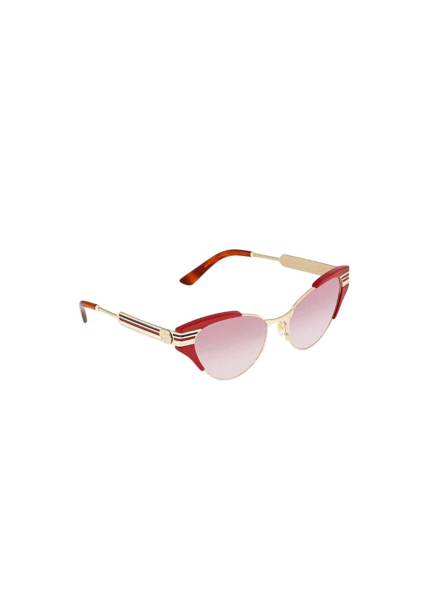 Preowned Gucci GG0522S Red  Gold Sunglasses metal