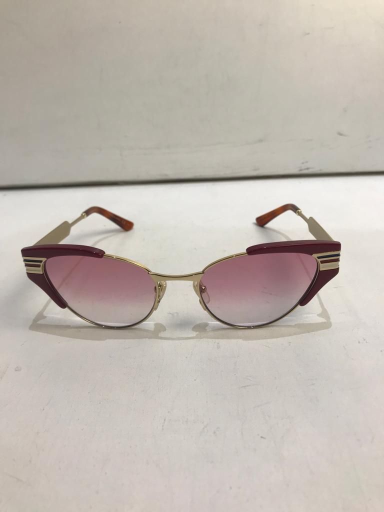 Preowned Gucci GG0522S Red  Gold Sunglasses metal