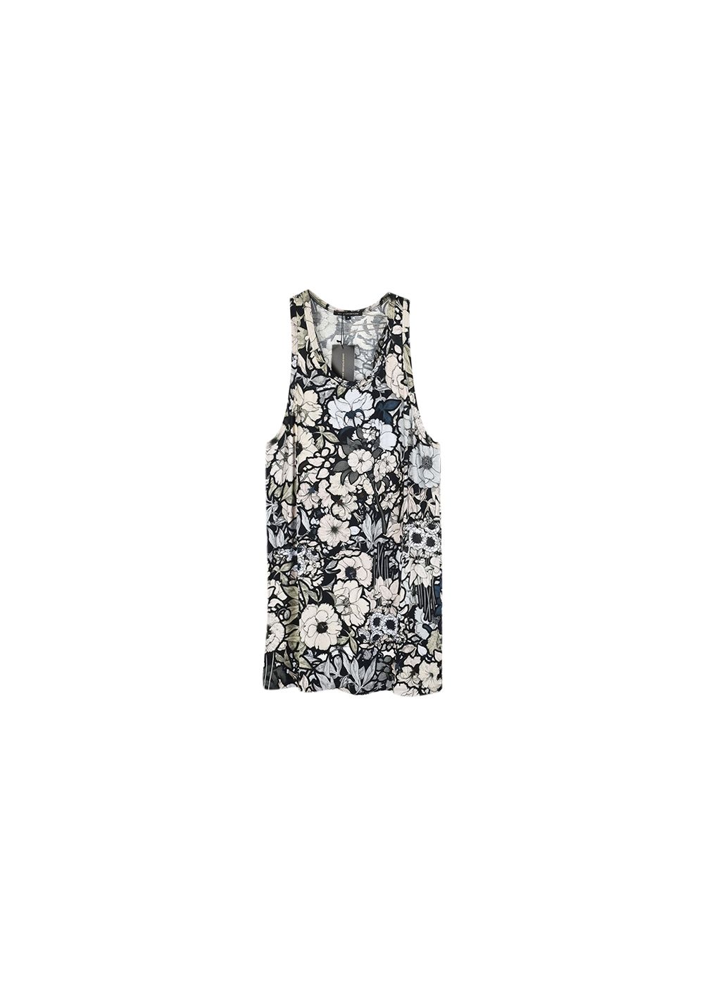 Christopher Kane Black  grey floral jersey tank dress Size M Multicoloured viscose