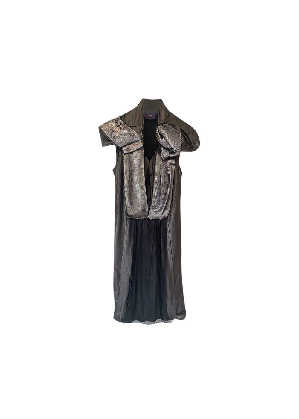 Sharon Wauchob Black  Silver Silk Dress Size S Black Silver