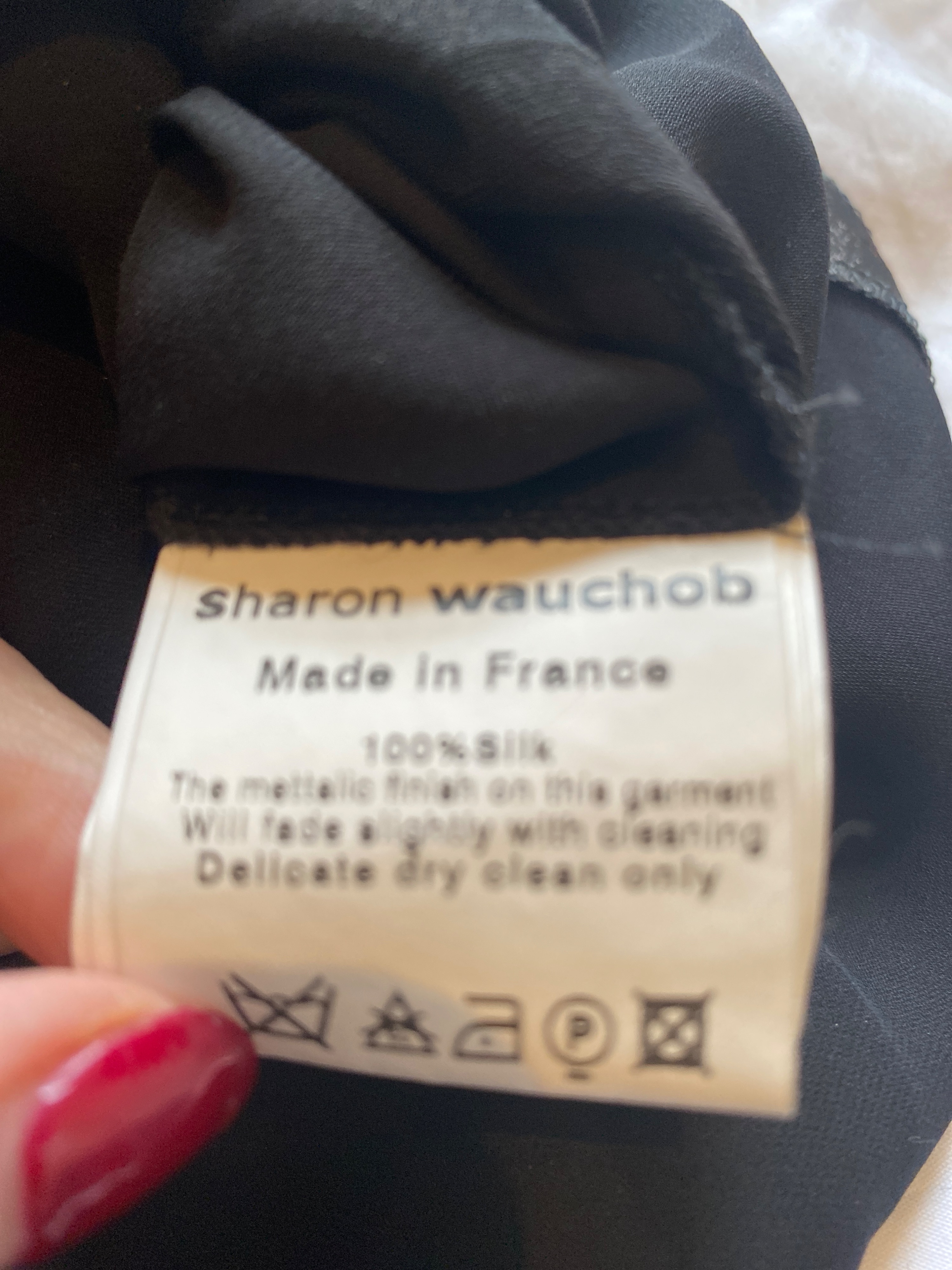 Sharon Wauchob Black  Silver Silk Dress Size S Black Silver