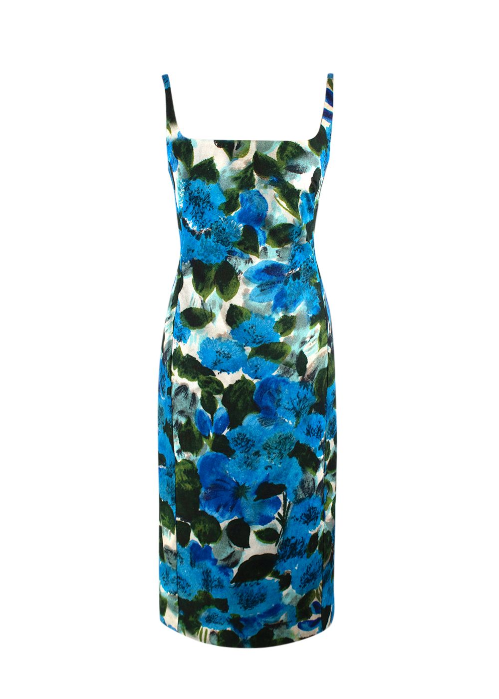 Dries Van Noten Floral cotton poplin midi dress Size XXS Blue