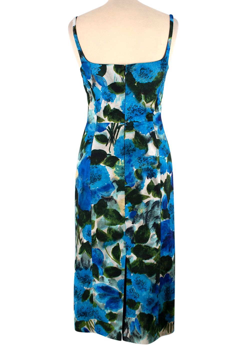 Dries Van Noten Floral cotton poplin midi dress Size XXS Blue