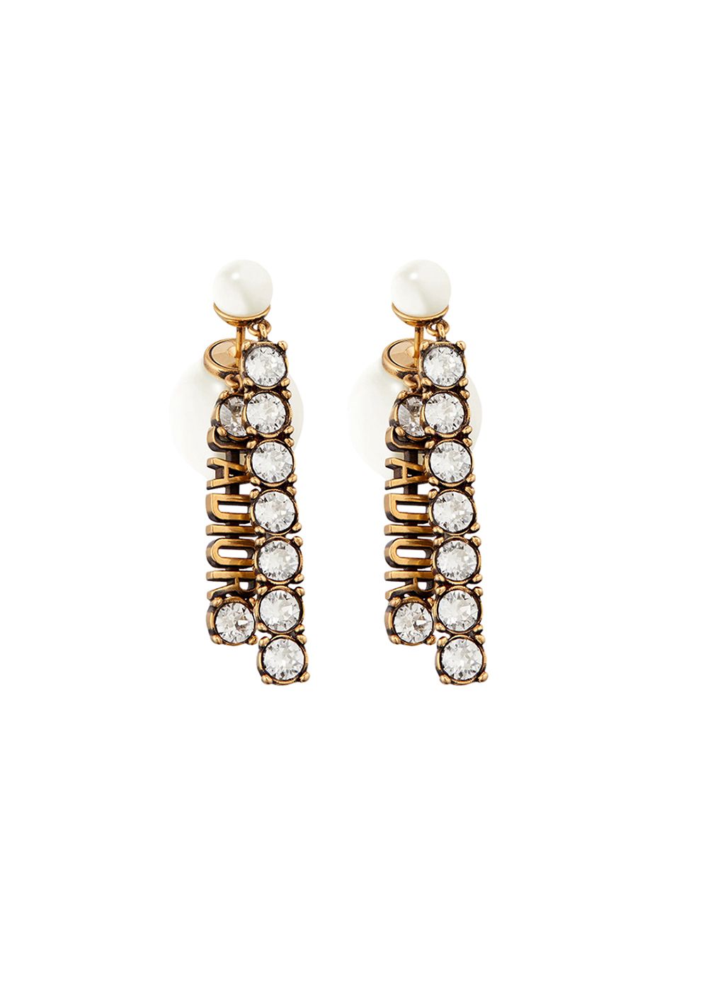 Preowned Crystal J'Adior Tribales Earrings Gold metal