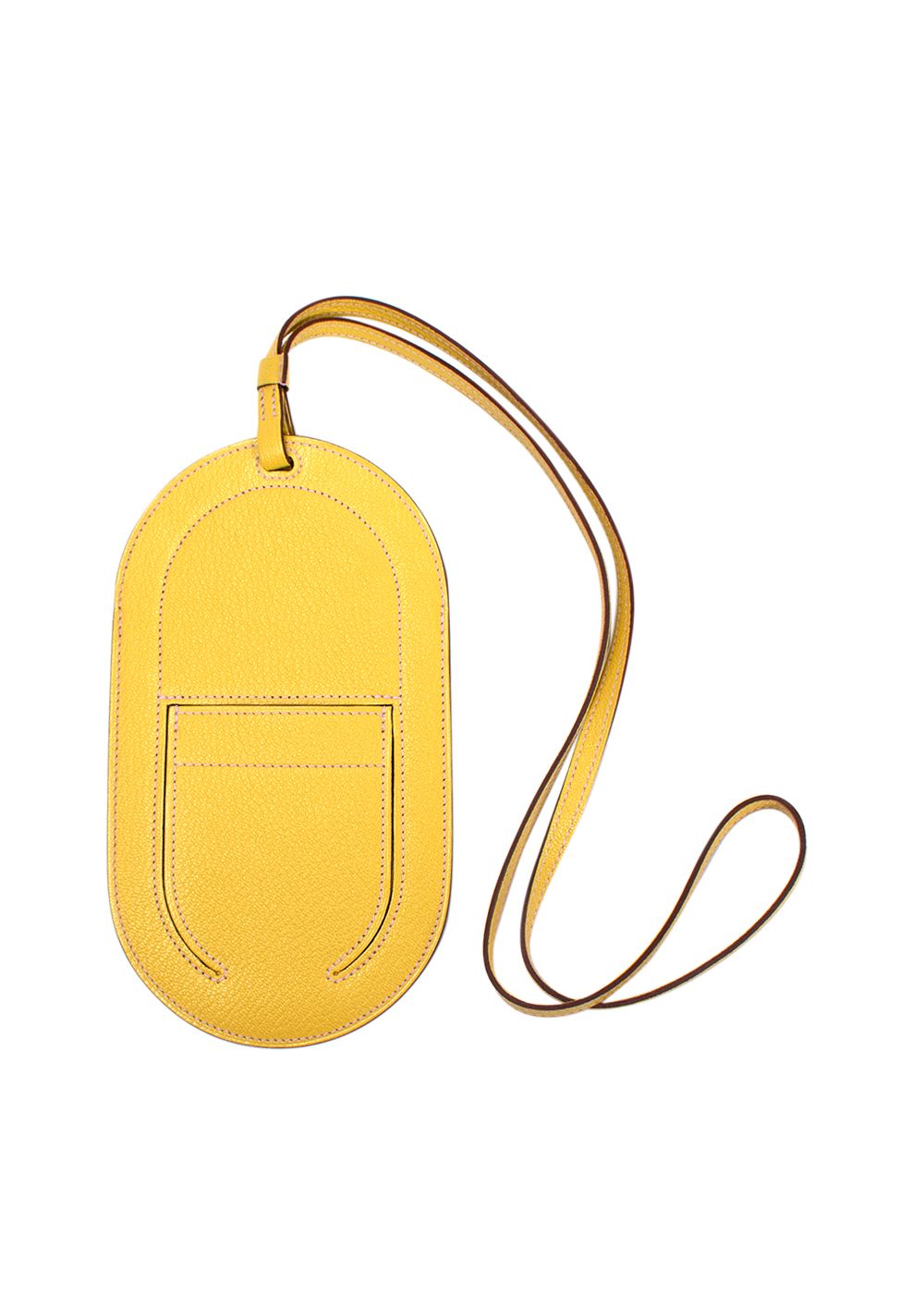 Hermes Yellow In-the-Loop Phone To Go Pouch leather