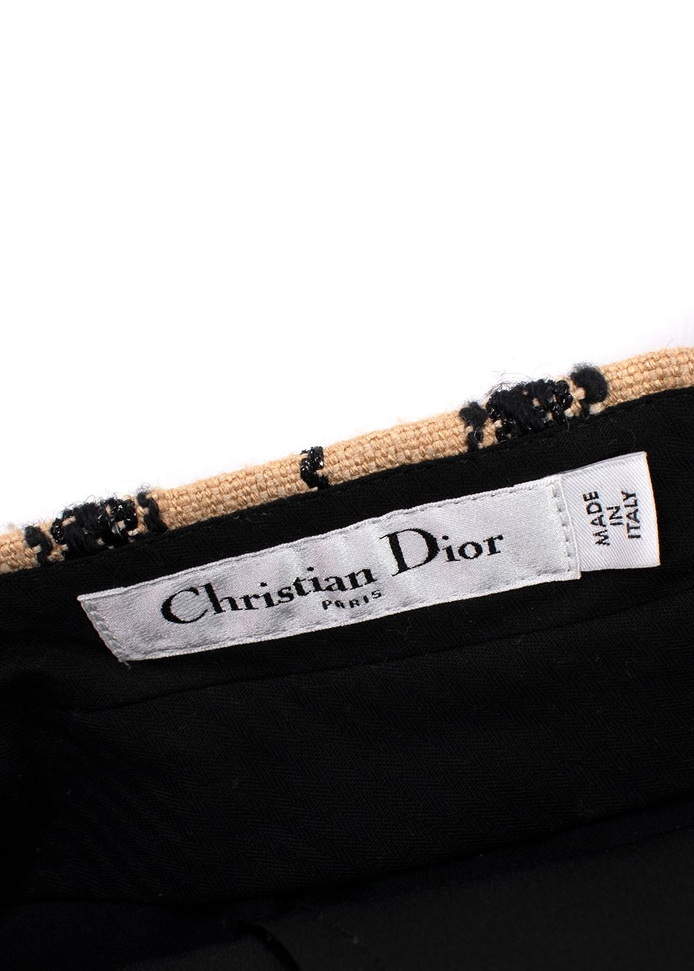 Dior Beige  Black Check Silk-blend Shorts Size XS beige black silk