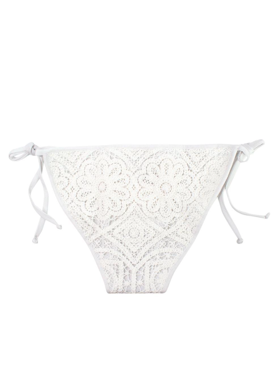 Borgo De Nor x Talia Collins White Crochet Divona Tie Bikini Size L recycled polyamide/elastane