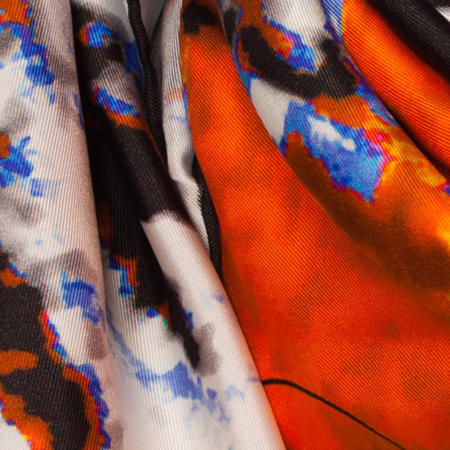 Rosemary Goodenough Planting in Drifts VIII Silk Scarf Orange  Blues