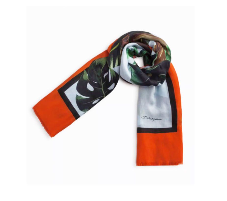 Dolce  Gabbana Jungle Leopard Printed Cashmere Blend Scarf Multicolour