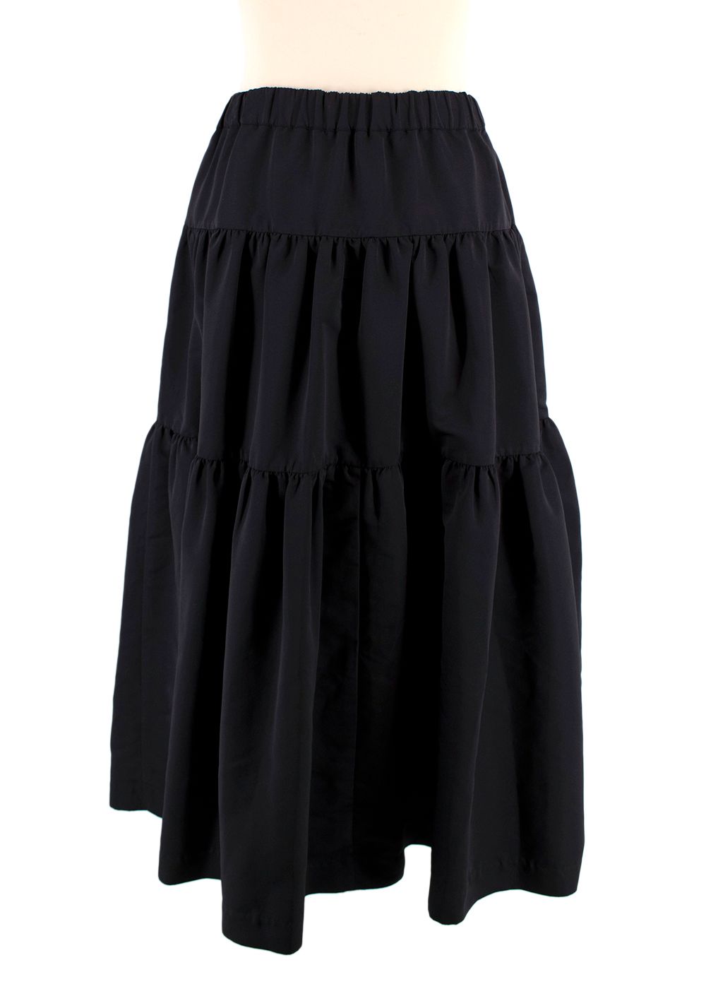 Co Black Tiered Midi Skirt Size XS polyester