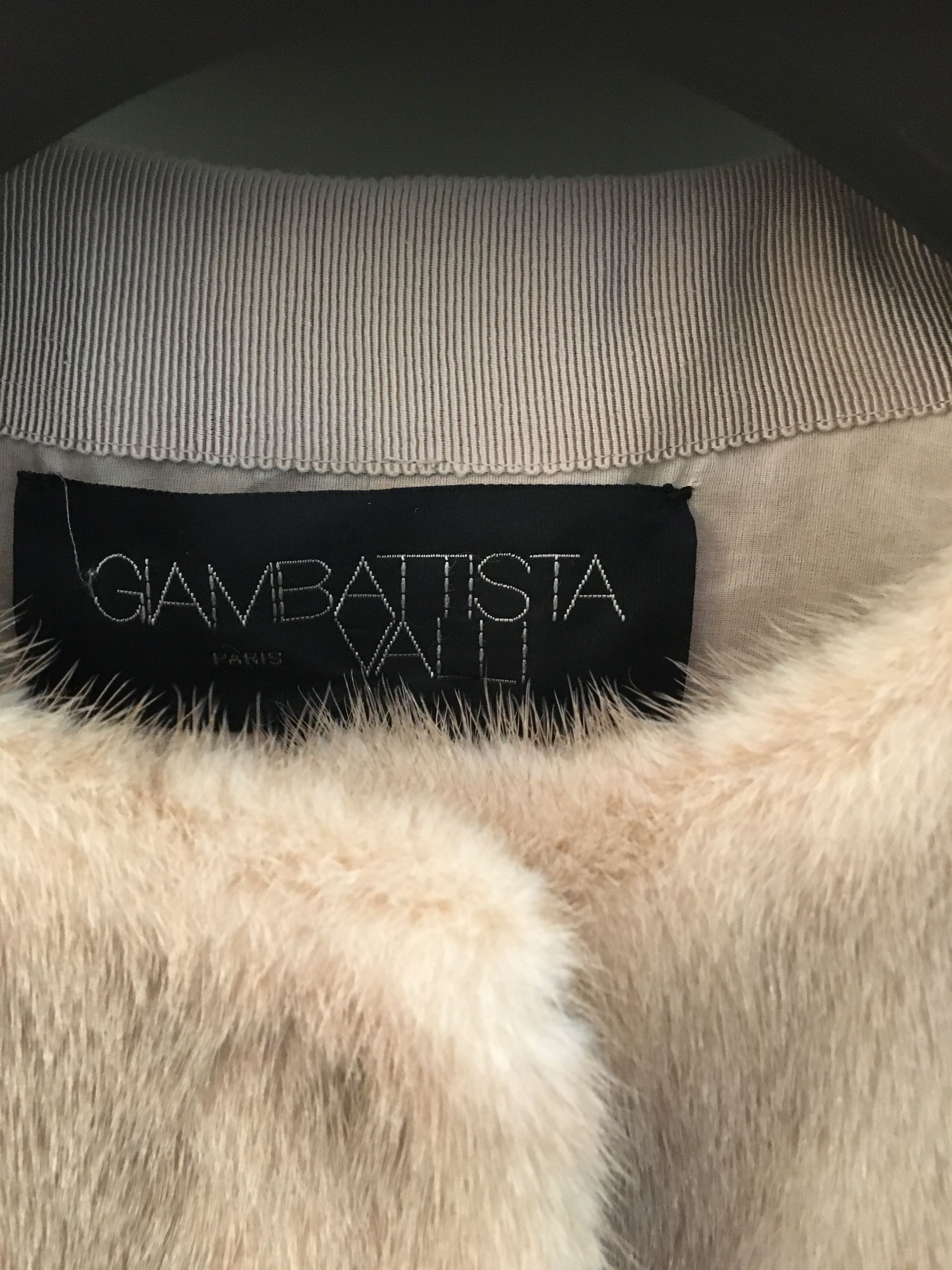 Preowned Giambattista Valli Mink Fur A-Line Coat Size S beige