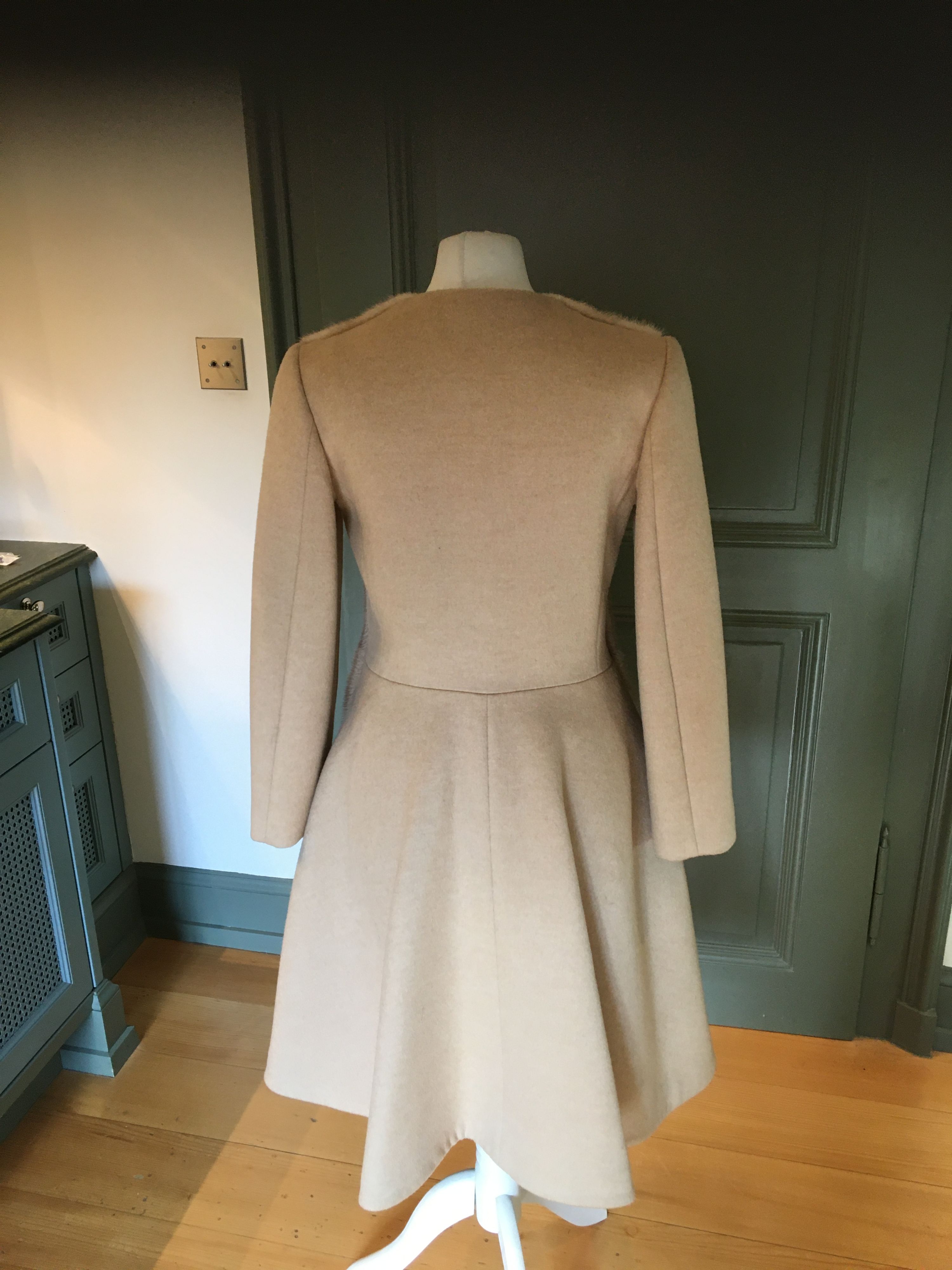 Preowned Giambattista Valli Mink Fur A-Line Coat Size S beige