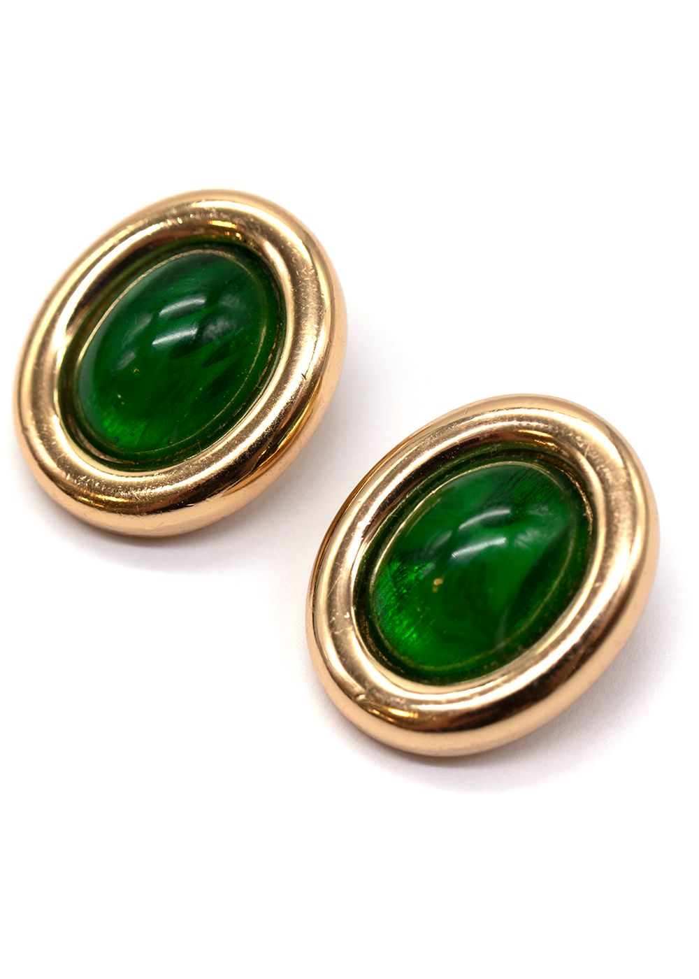 Dior Vintage Green Crystal Clip-on Earrings metal