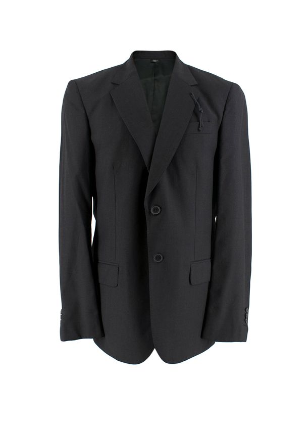 Men's ViktorRolf Black Single Breasted Cotton Blazer Size M