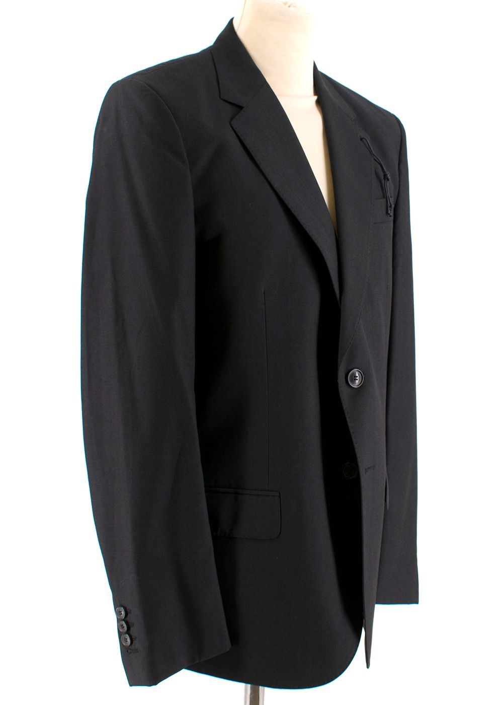 Men's ViktorRolf Black Single Breasted Cotton Blazer Size M